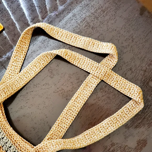 The Sak Hand Crochet Tan Shopping Tote Bag - Picture 5 of 10